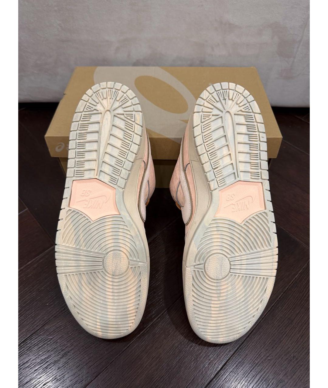 NIKE Коралловые кожаные низкие кроссовки / кеды, фото 5