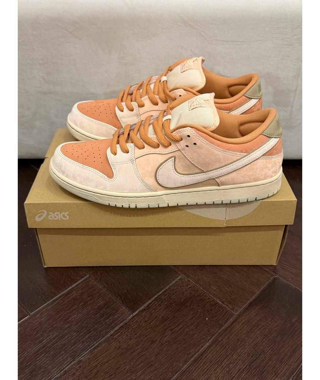 NIKE Коралловые кожаные низкие кроссовки / кеды, фото 6