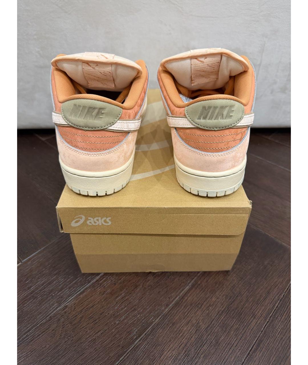 NIKE Коралловые кожаные низкие кроссовки / кеды, фото 3
