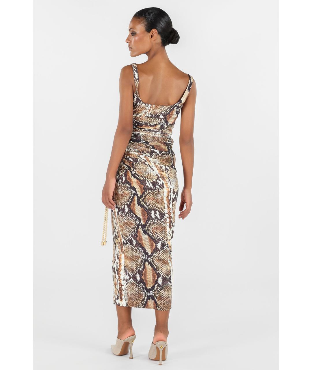 ROBERTO CAVALLI Коричневое коктейльное платье, фото 4
