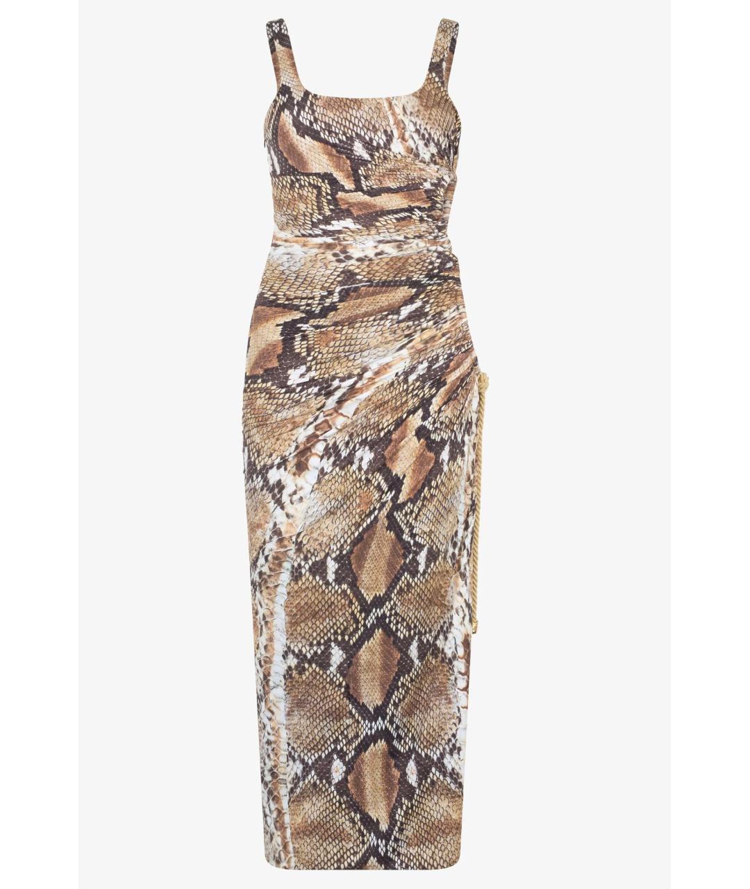 ROBERTO CAVALLI Коричневое коктейльное платье, фото 5