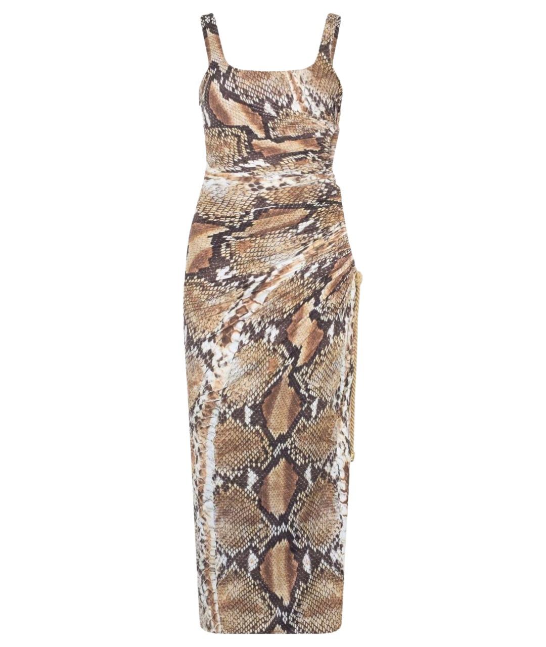 ROBERTO CAVALLI Коричневое коктейльное платье, фото 1