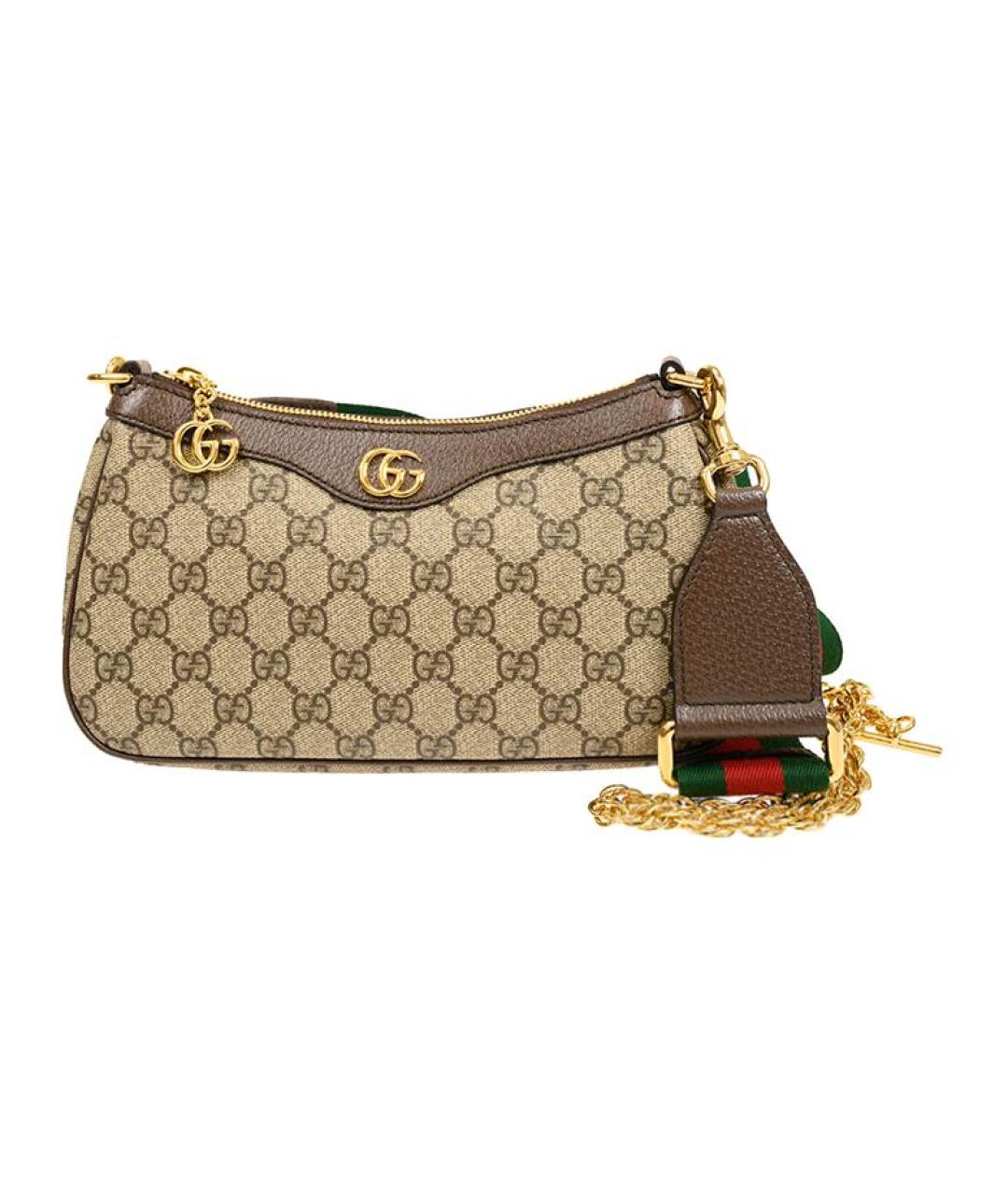 GUCCI Бежевая сумка через плечо из канвы, фото 1