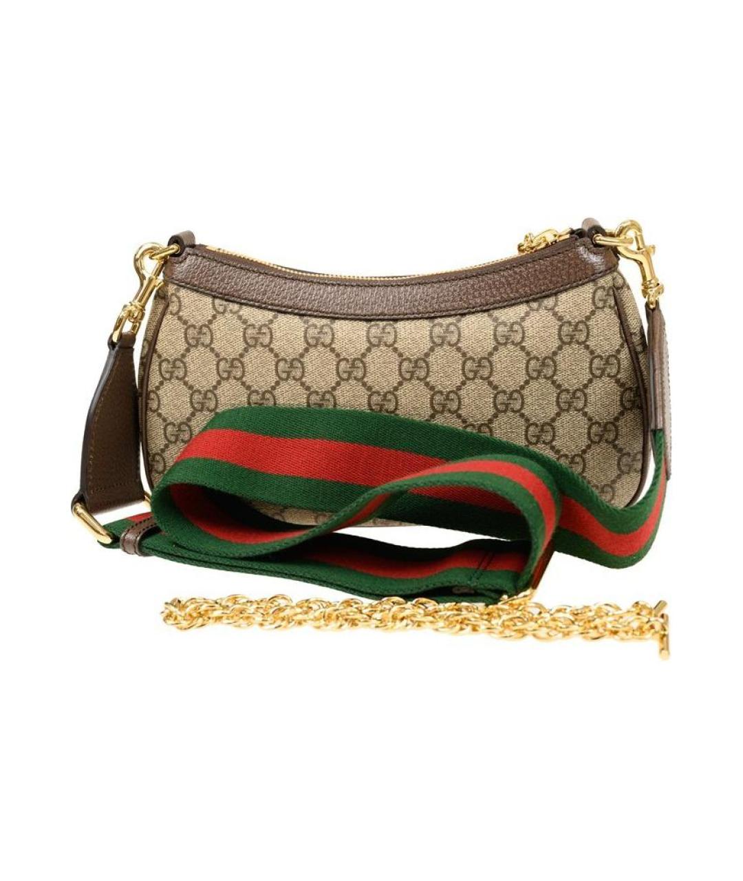 GUCCI Бежевая сумка через плечо из канвы, фото 3