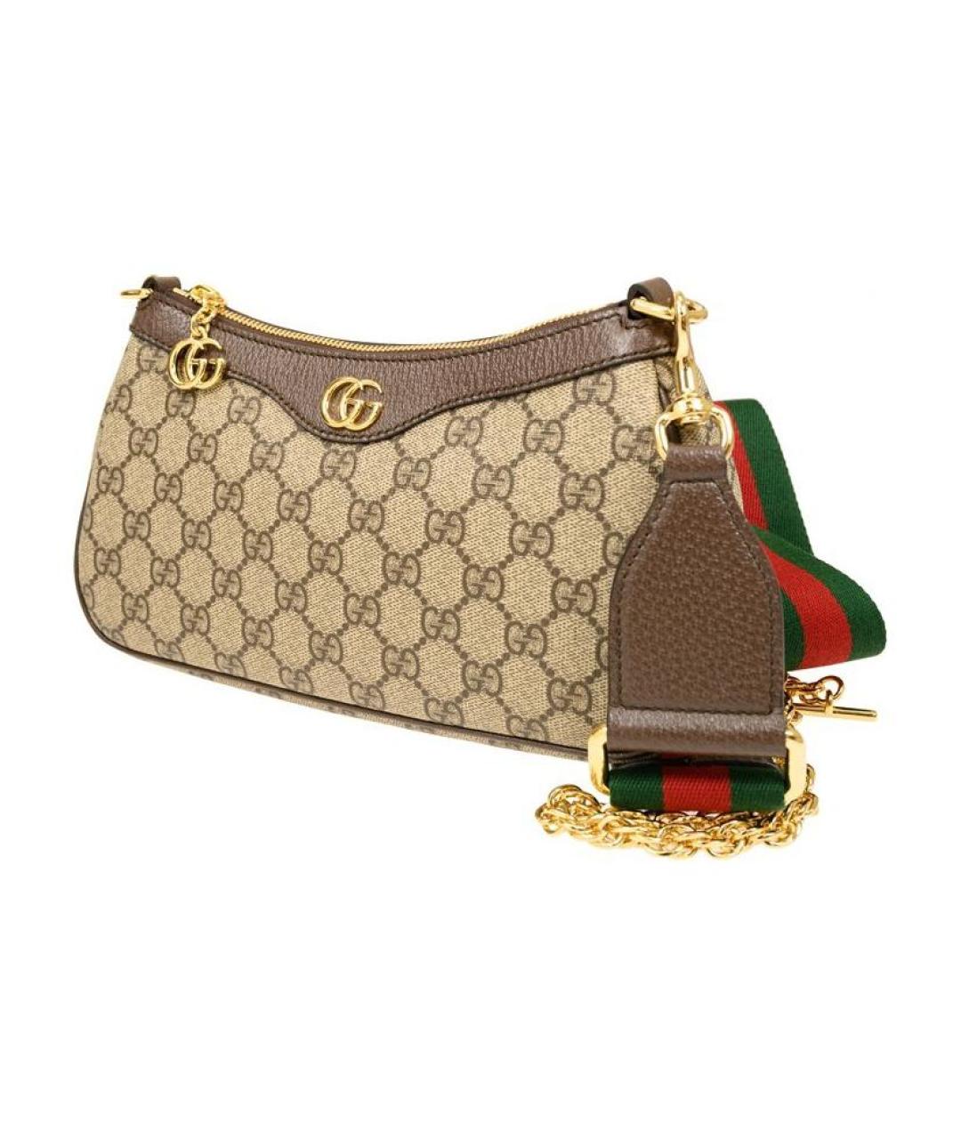 GUCCI Бежевая сумка через плечо из канвы, фото 2
