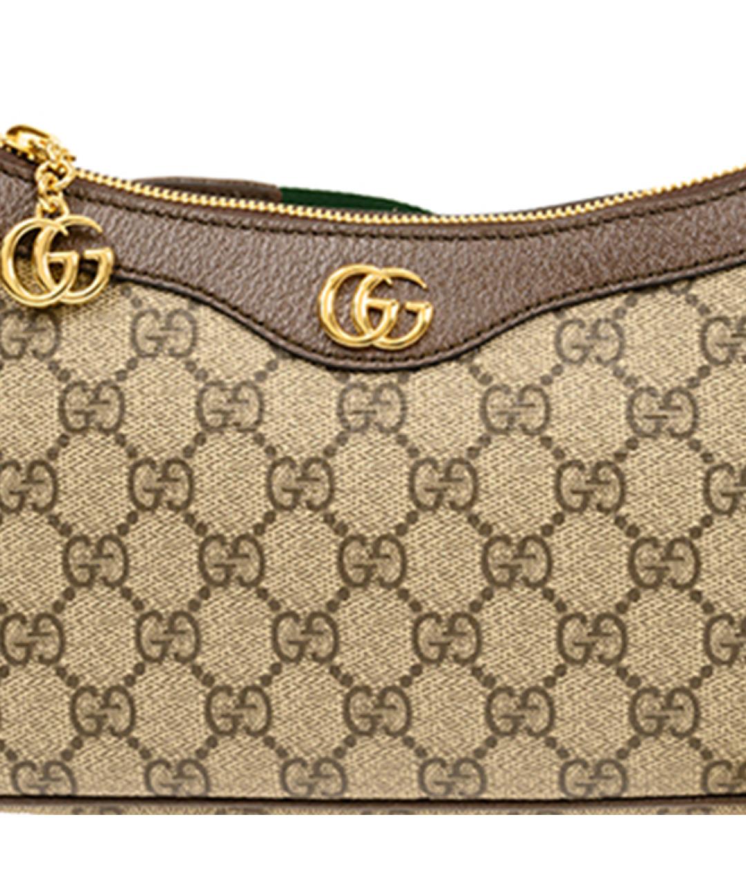 GUCCI Бежевая сумка через плечо из канвы, фото 5