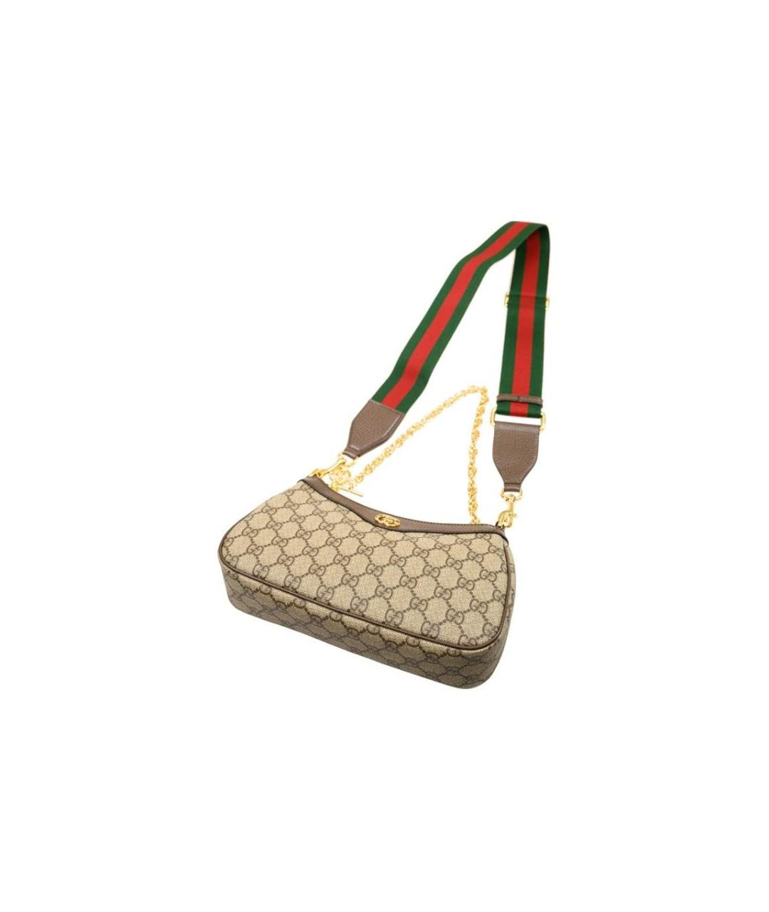 GUCCI Бежевая сумка через плечо из канвы, фото 4