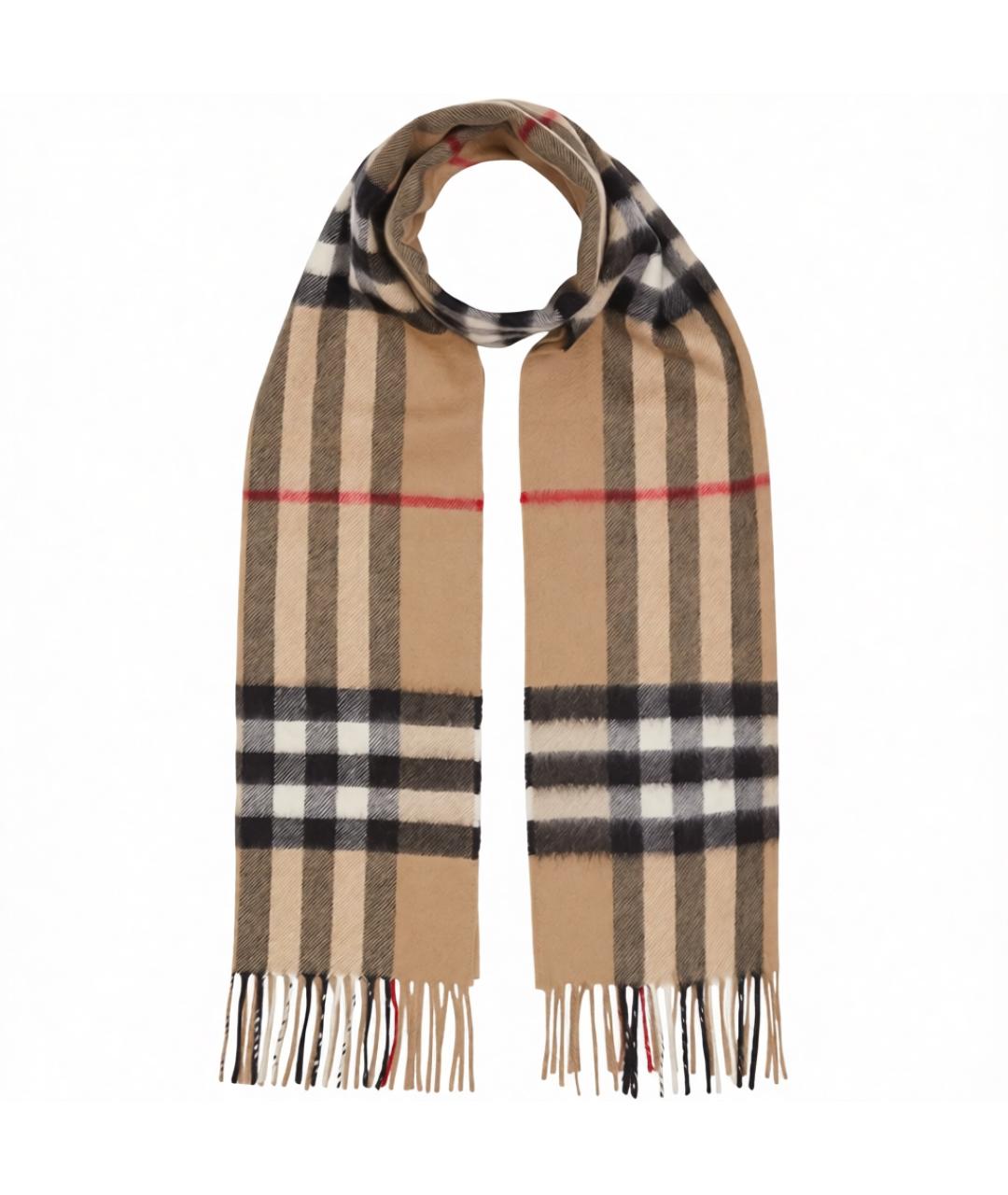 BURBERRY Бежевый кашемировый шарф, фото 4