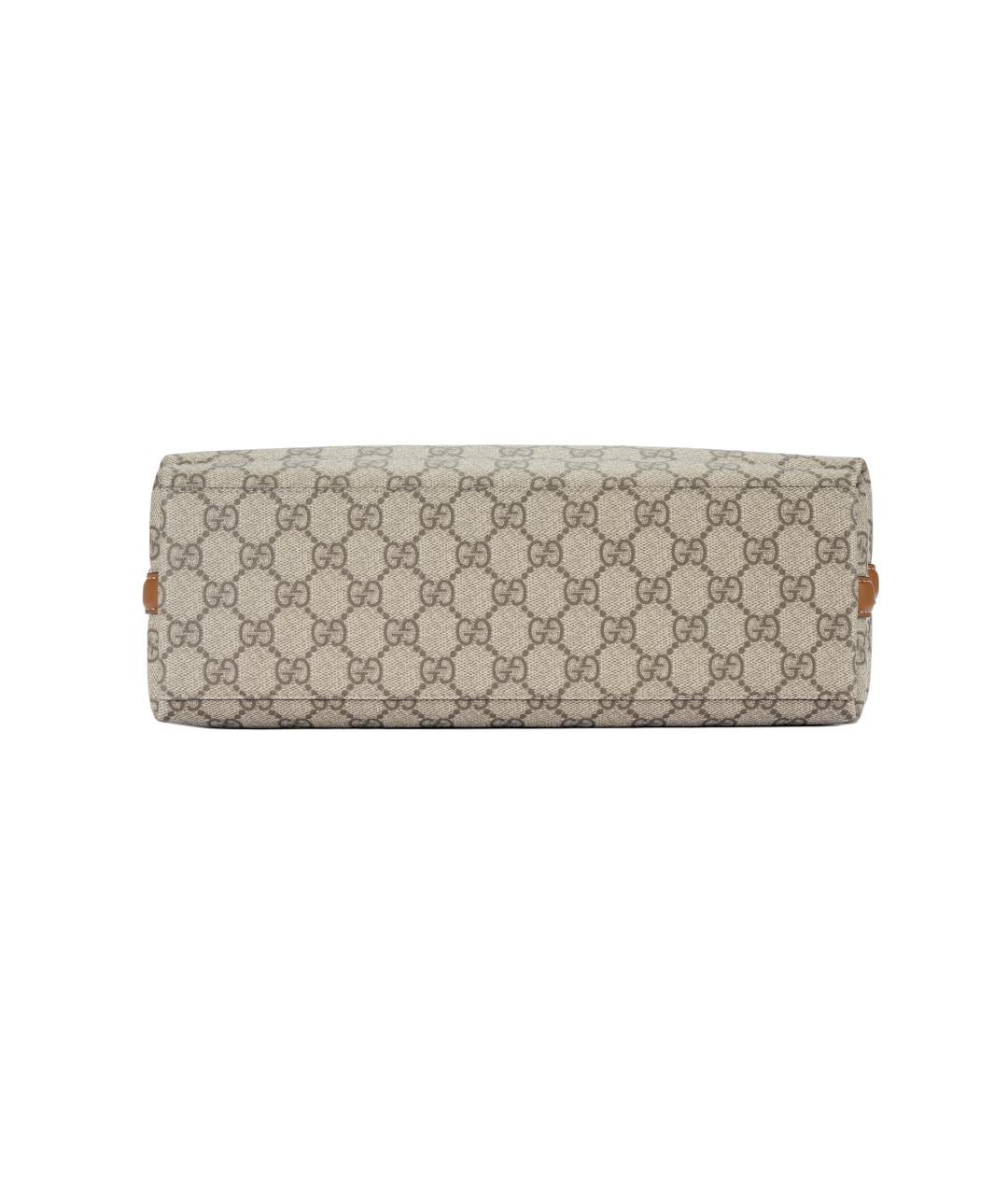 GUCCI Бежевая сумка через плечо из канвы, фото 4