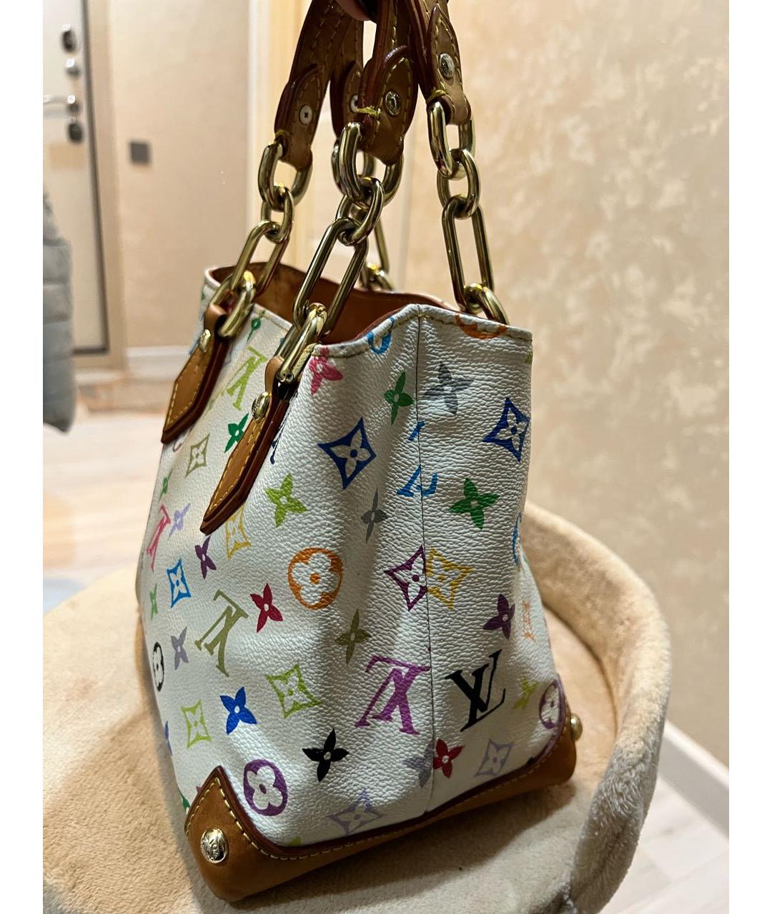 LOUIS VUITTON Белая кожаная сумка с короткими ручками, фото 2