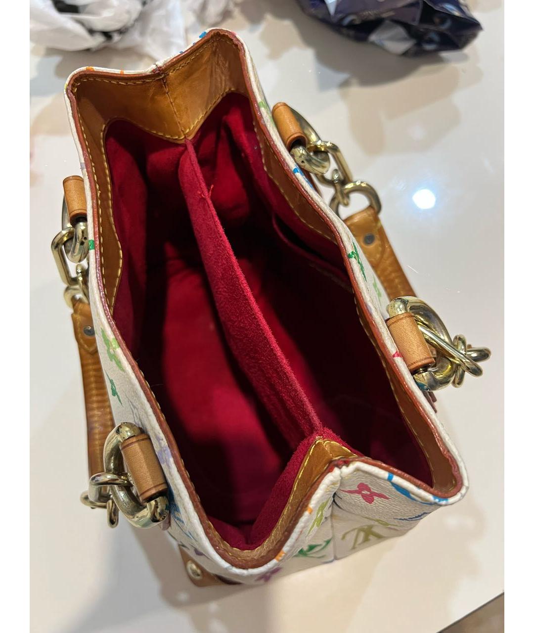 LOUIS VUITTON Белая кожаная сумка с короткими ручками, фото 4