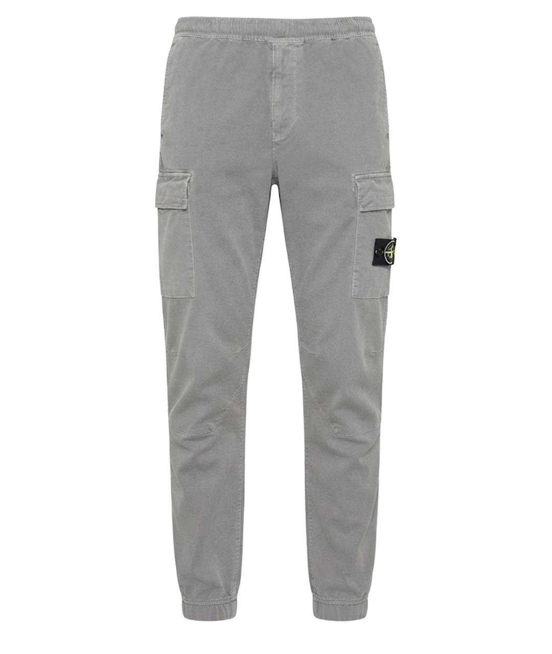 STONE ISLAND Серые полиамидовые повседневные брюки, фото 1