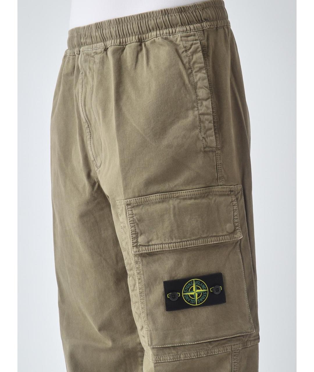 STONE ISLAND Хаки повседневные брюки, фото 3