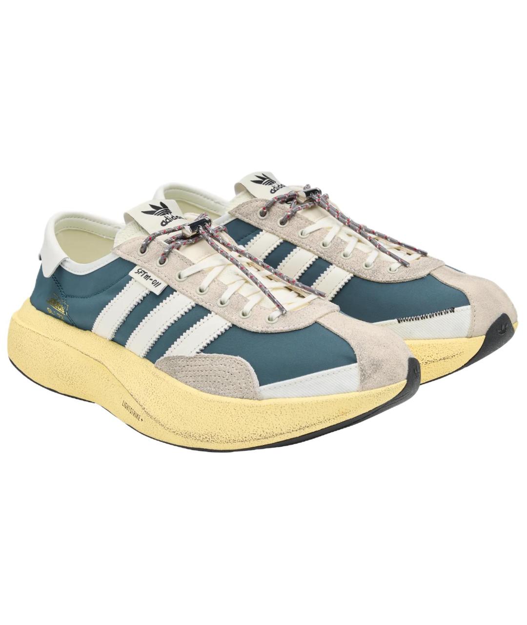 ADIDAS Синие кожаные кроссовки, фото 3