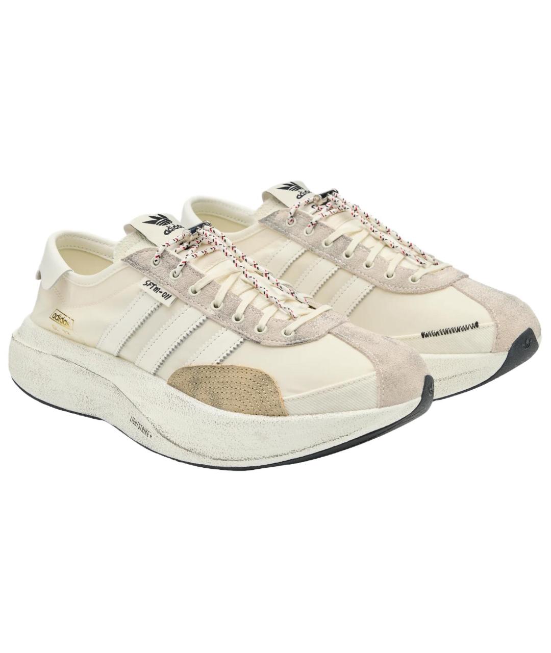 ADIDAS Бежевые кожаные кроссовки, фото 3