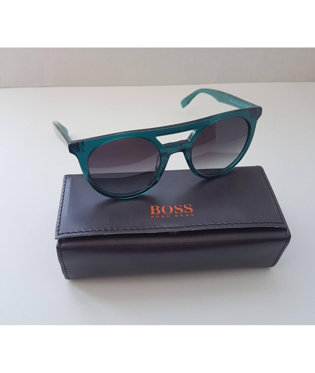 HUGO BOSS Зеленые пластиковые солнцезащитные очки, фото 2