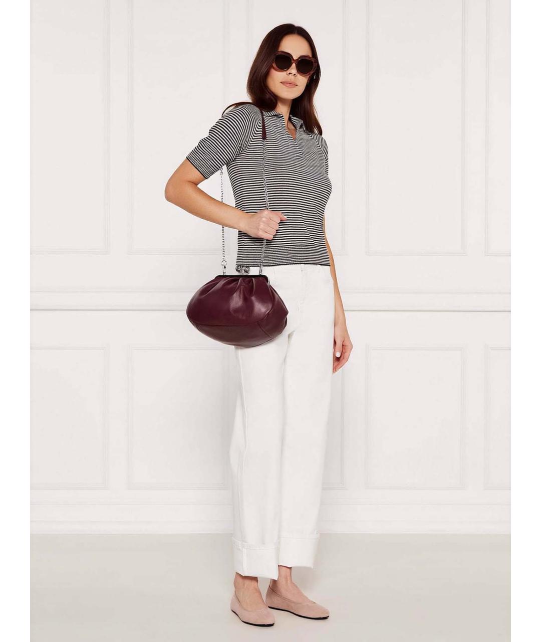 WEEKEND MAX MARA Бордовая кожаная сумка через плечо, фото 3