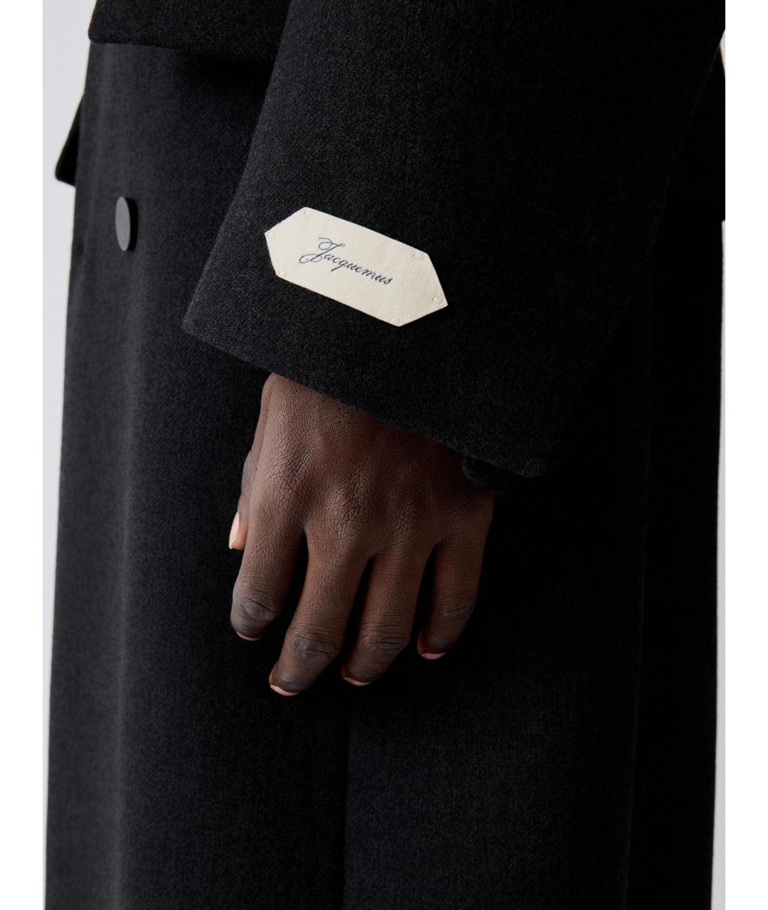 JACQUEMUS Серое шерстяное пальто, фото 4