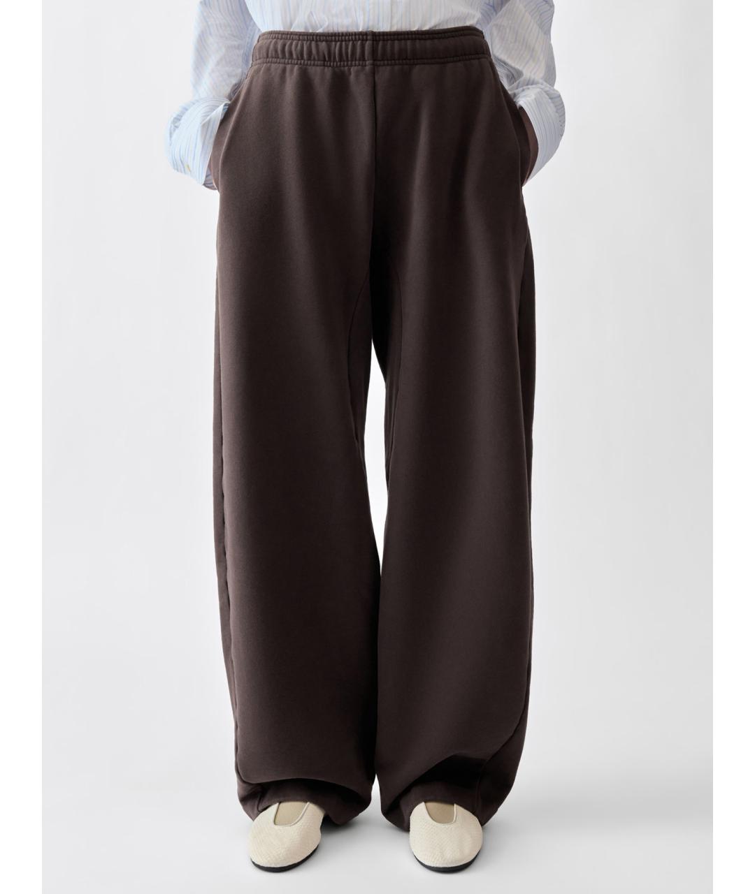 JACQUEMUS Коричневые хлопковые прямые брюки, фото 3