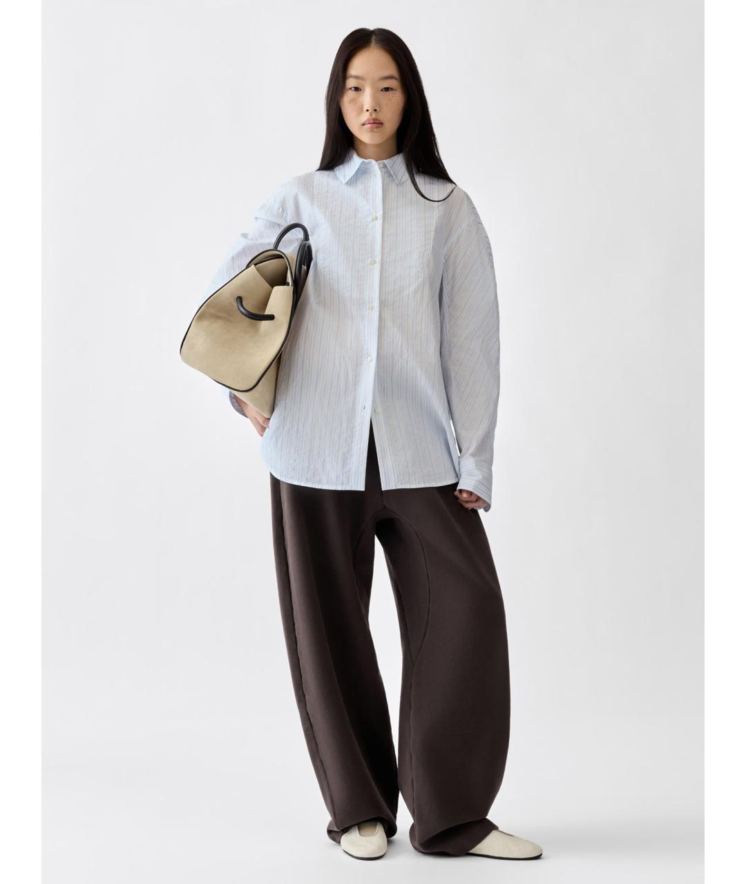 JACQUEMUS Коричневые хлопковые прямые брюки, фото 2