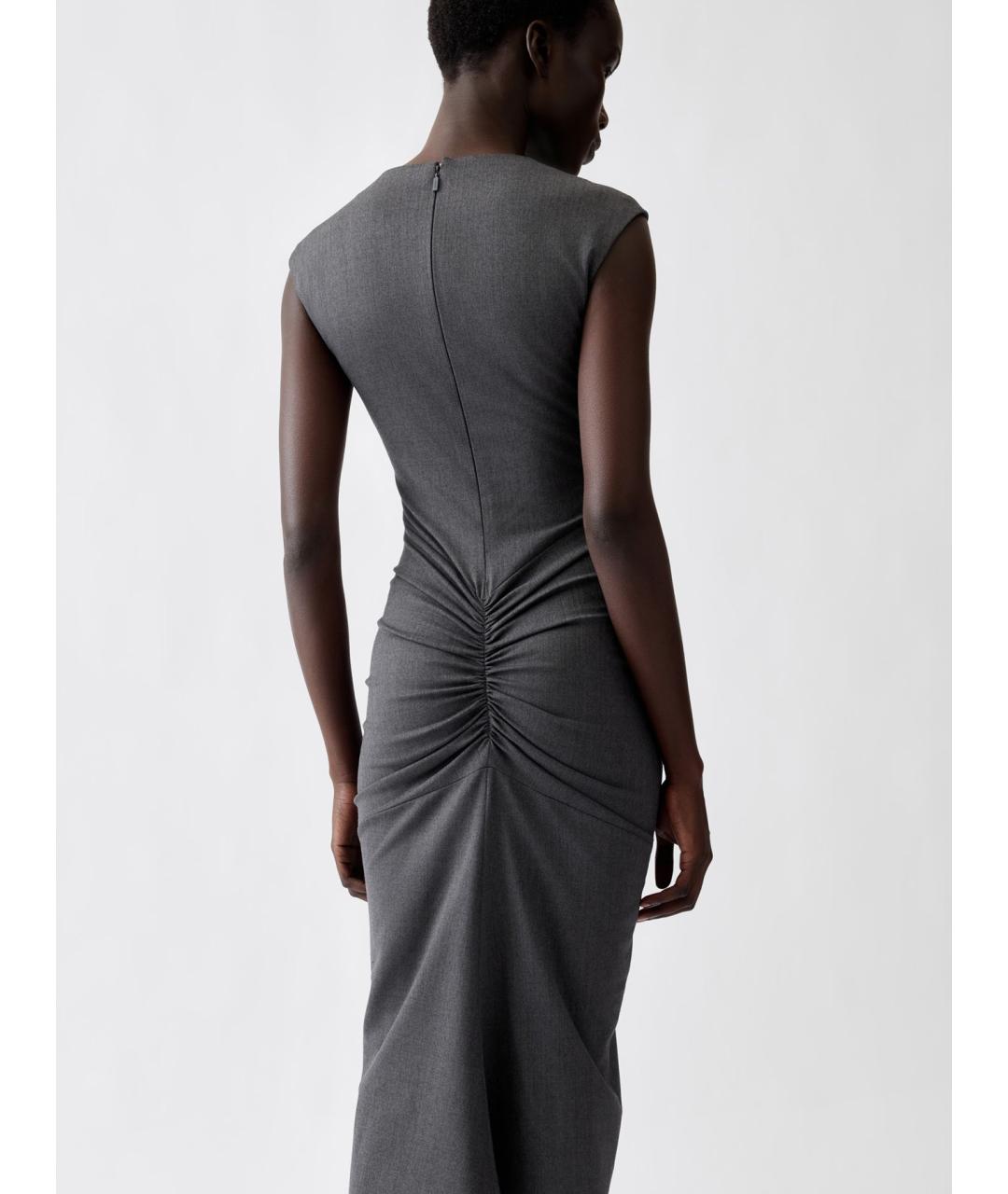 JACQUEMUS Серое шерстяное повседневное платье, фото 4