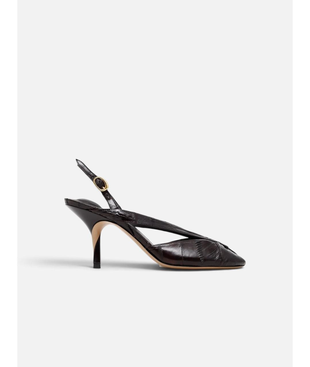 JACQUEMUS Коричневые кожаные сандалии, фото 4