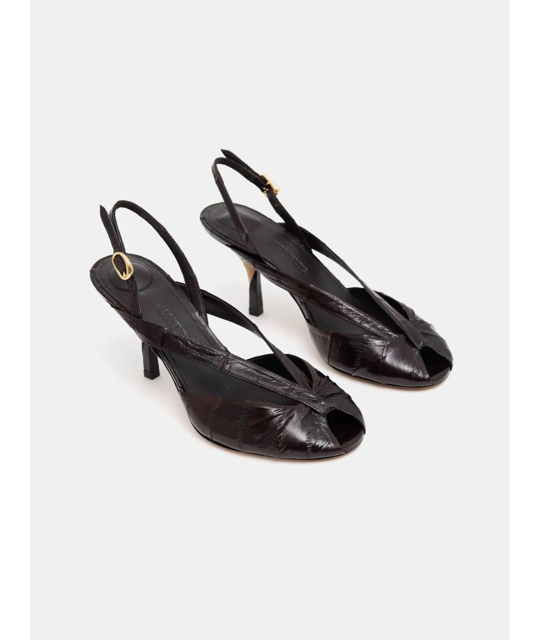 JACQUEMUS Коричневые кожаные сандалии, фото 2