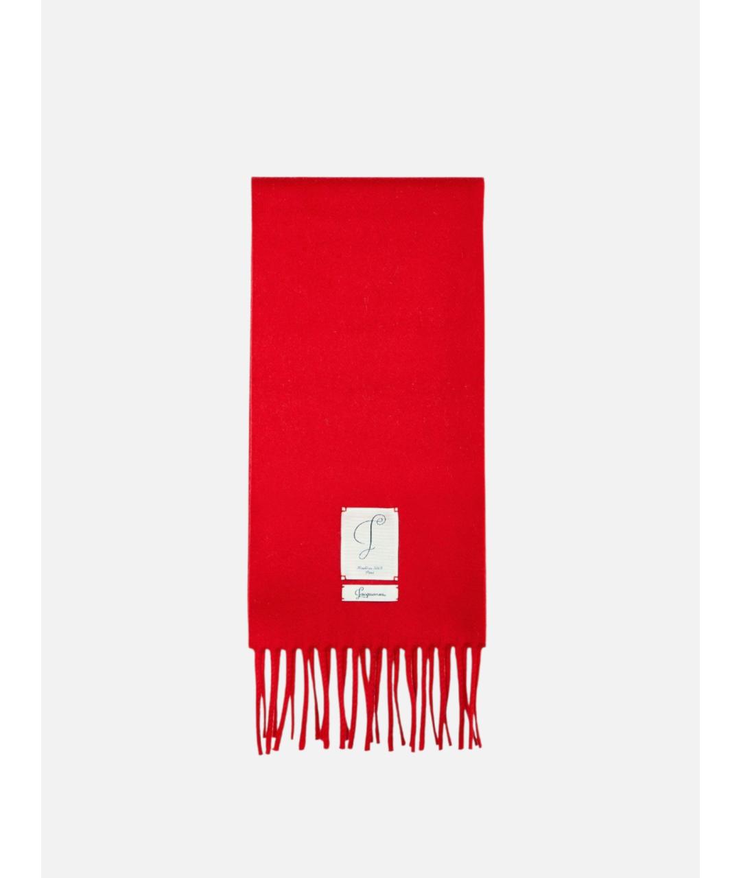JACQUEMUS Красный шерстяной шарф, фото 3