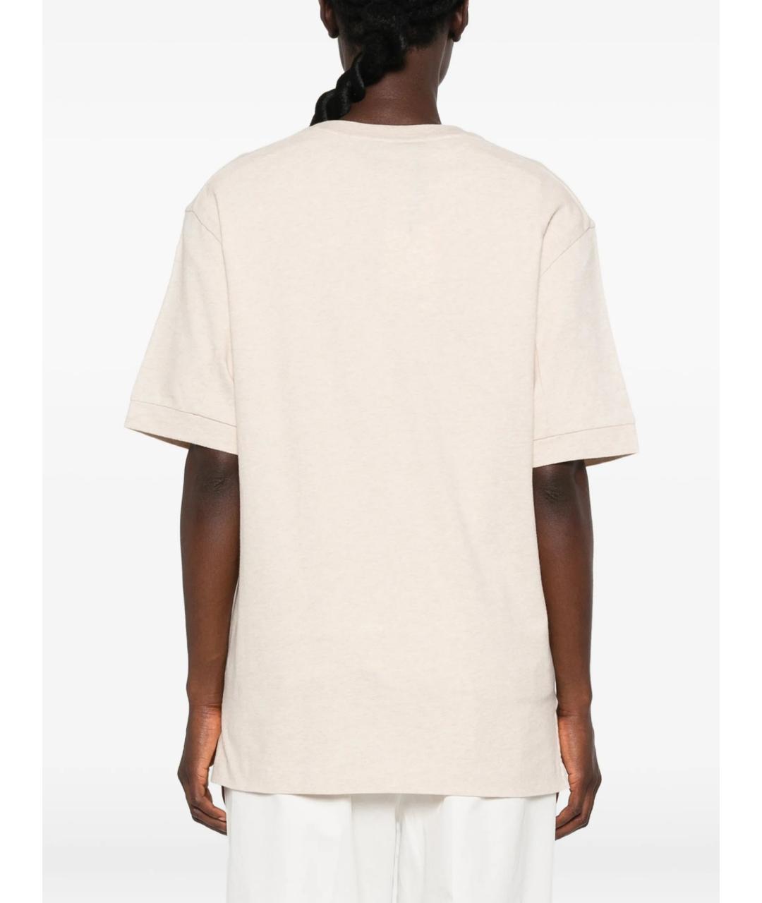 JACQUEMUS Бежевая хлопковая футболка, фото 4