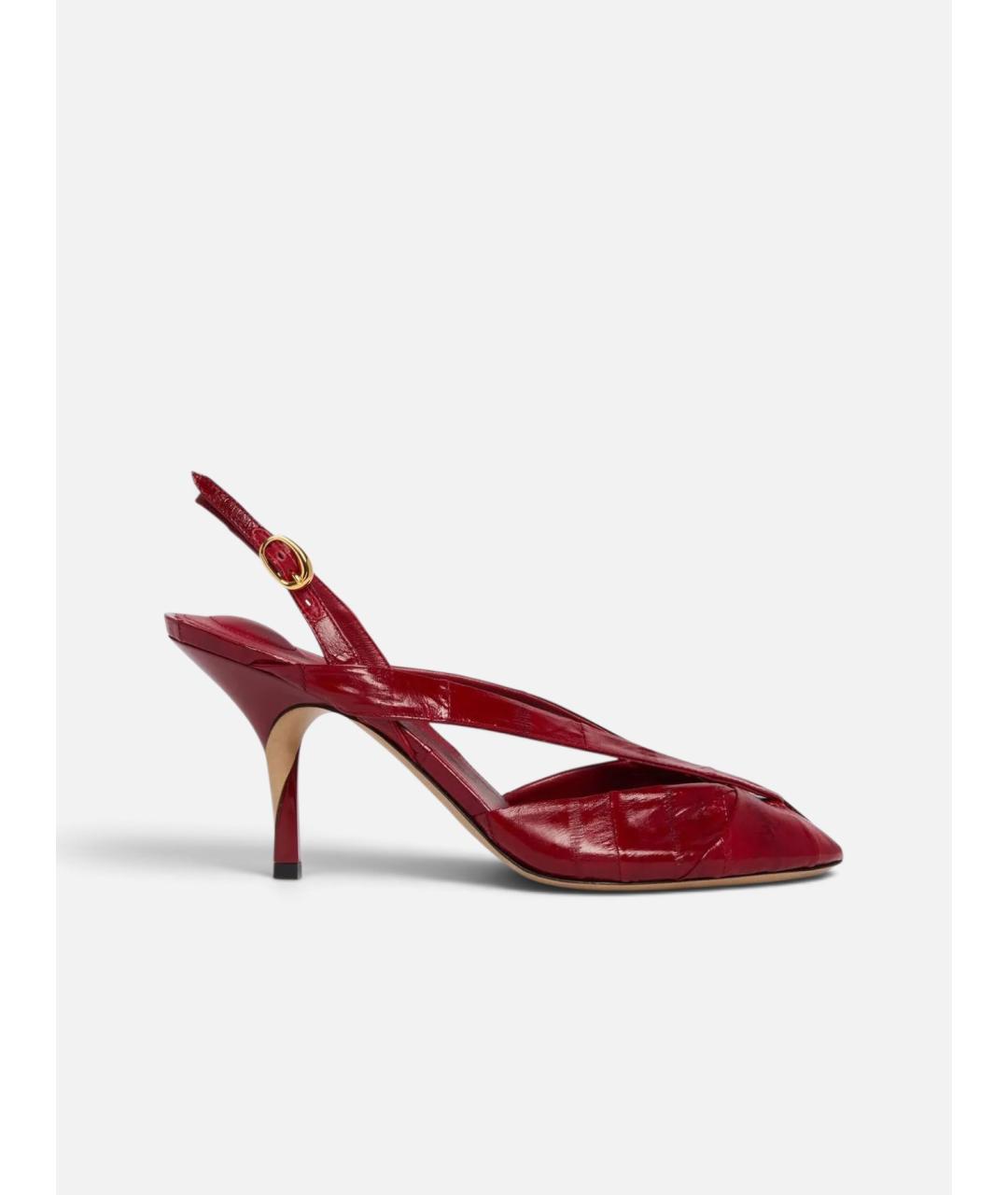 JACQUEMUS Красные кожаные сандалии, фото 6
