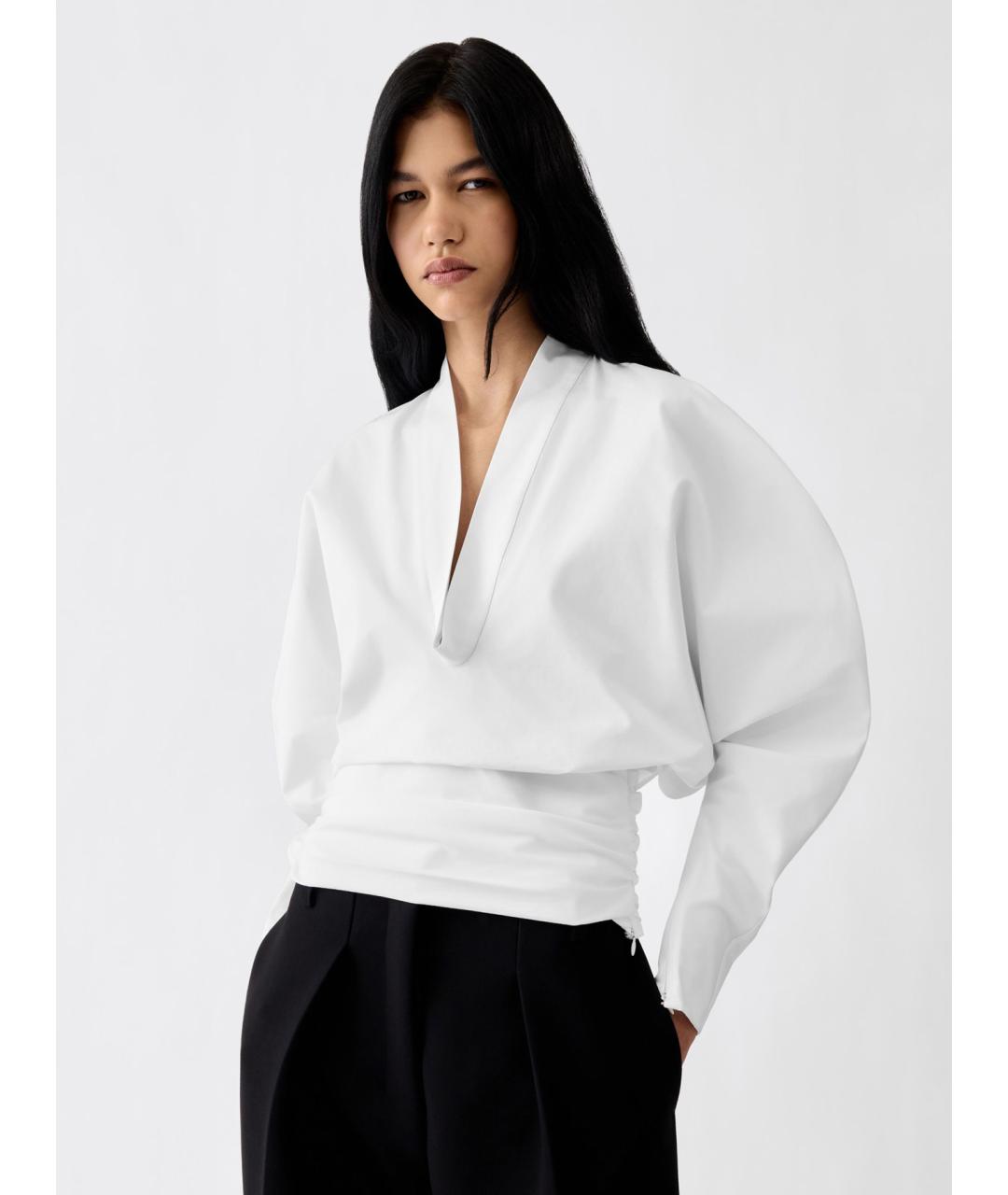 JACQUEMUS Белая хлопковая блузы, фото 4