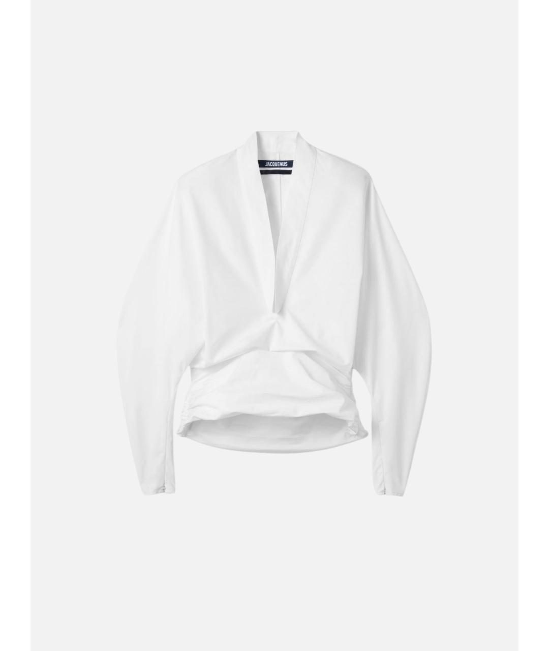 JACQUEMUS Белая хлопковая блузы, фото 7