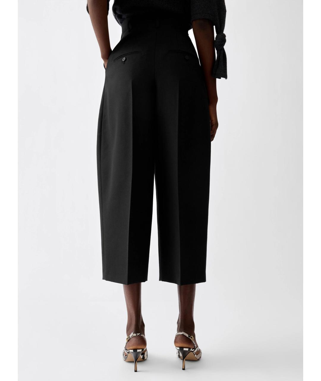 JACQUEMUS Черные шерстяные прямые брюки, фото 4
