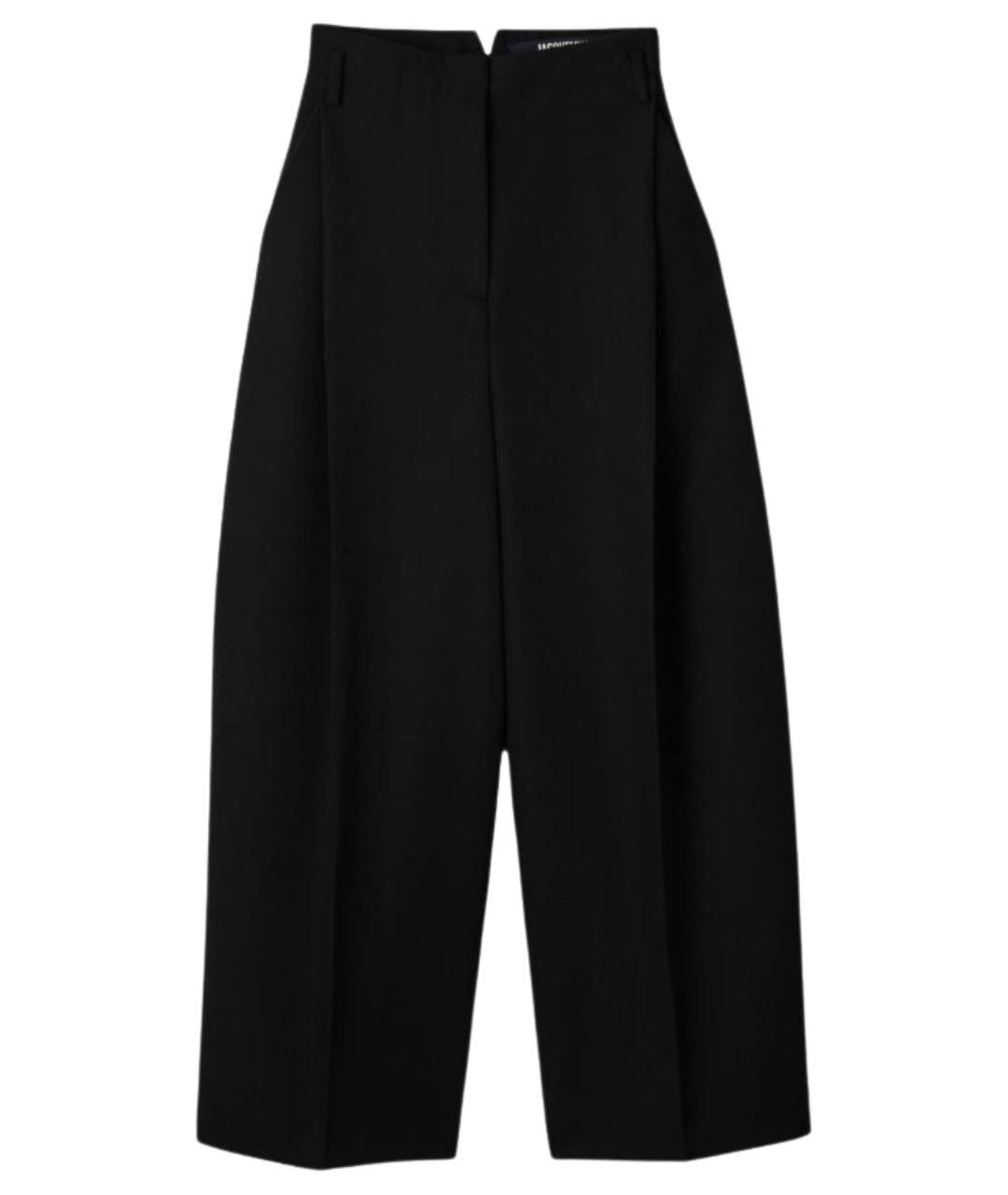 JACQUEMUS Черные шерстяные прямые брюки, фото 1