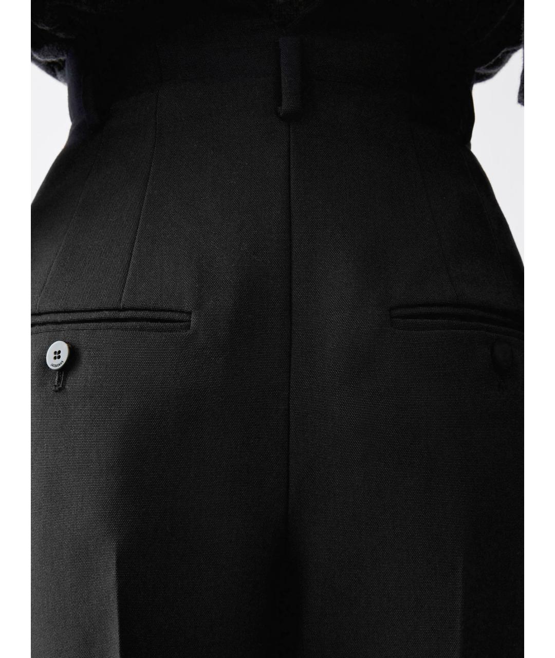 JACQUEMUS Черные шерстяные прямые брюки, фото 5