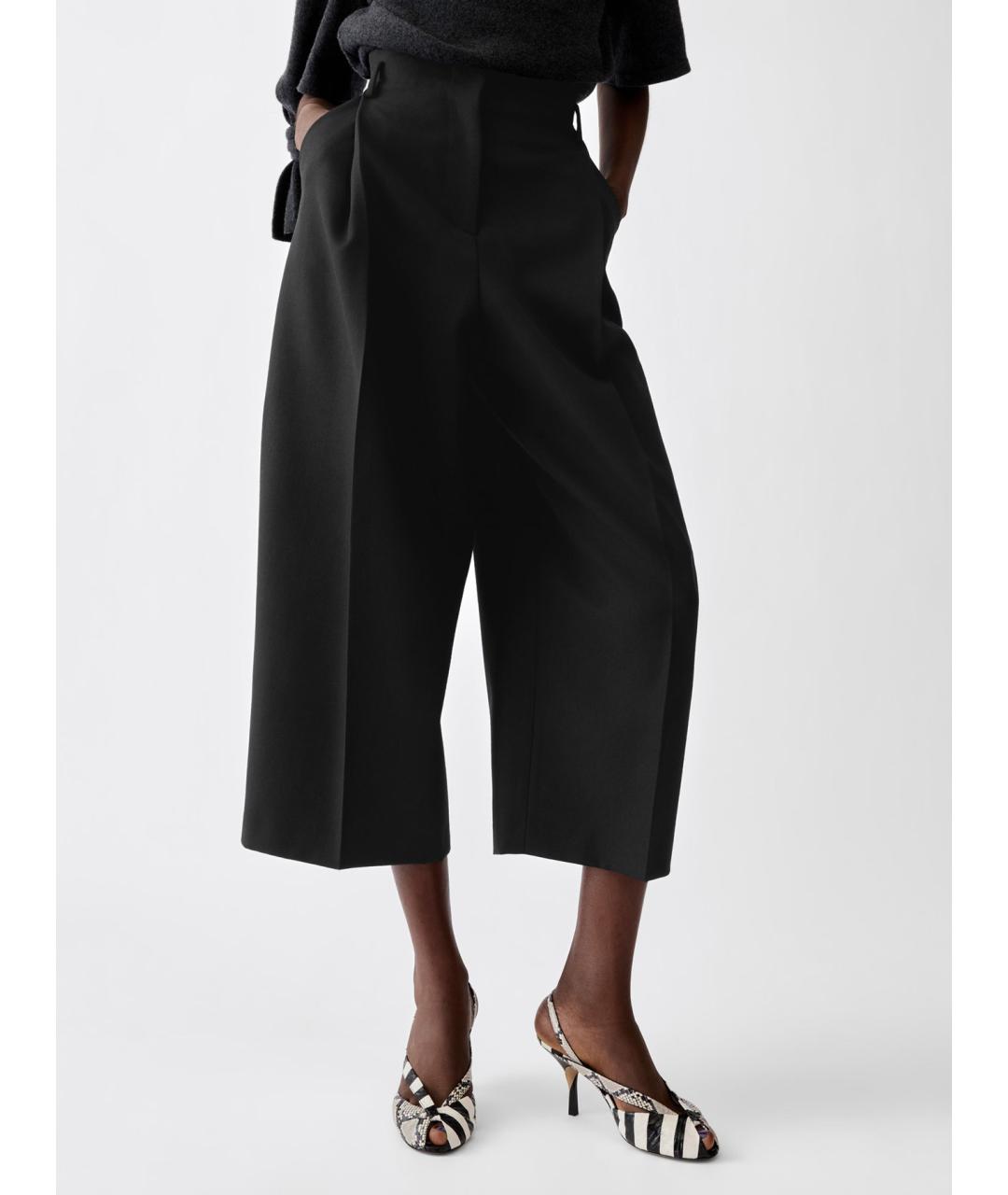 JACQUEMUS Черные шерстяные прямые брюки, фото 3