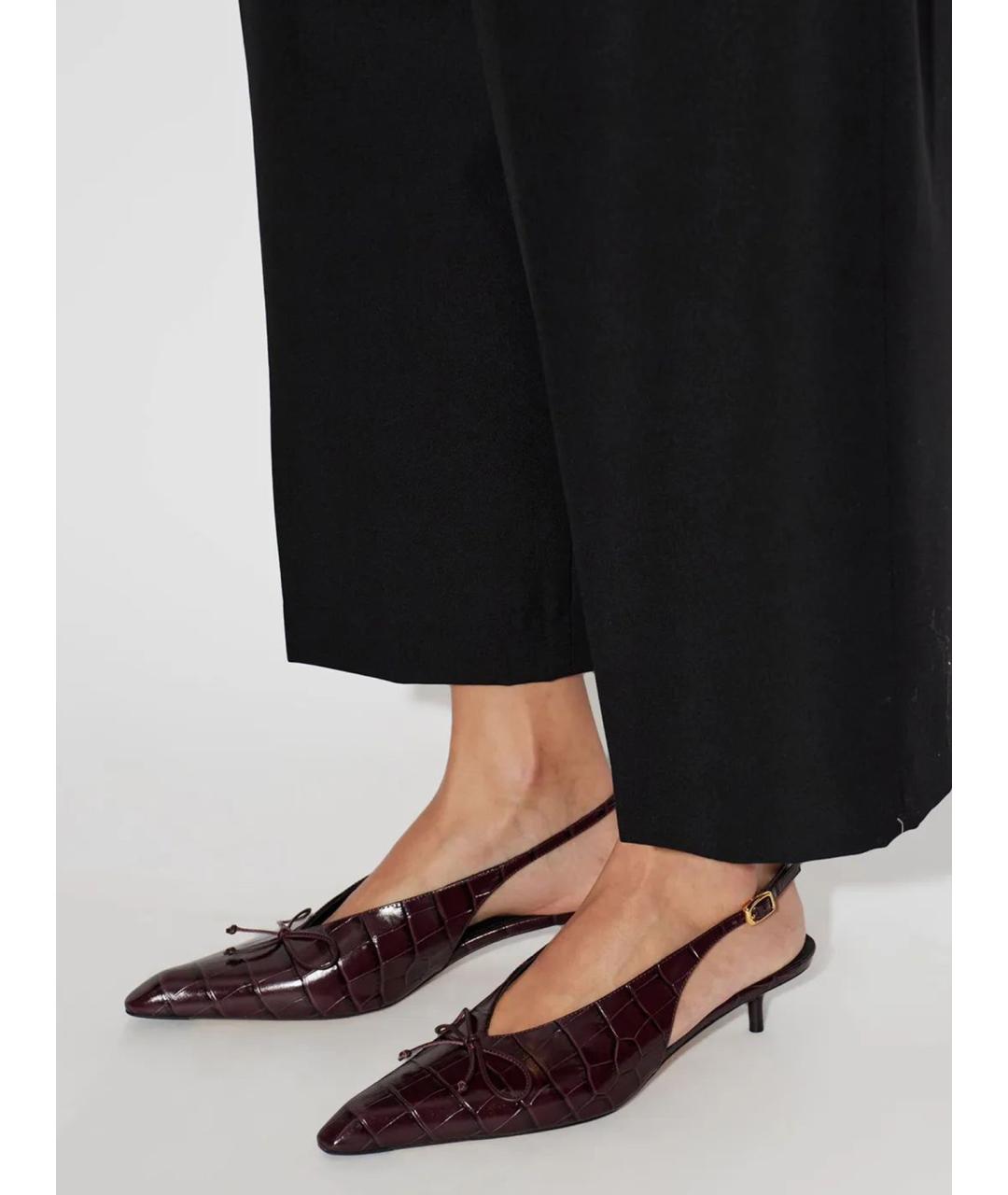 JACQUEMUS Бордовые кожаные туфли, фото 2