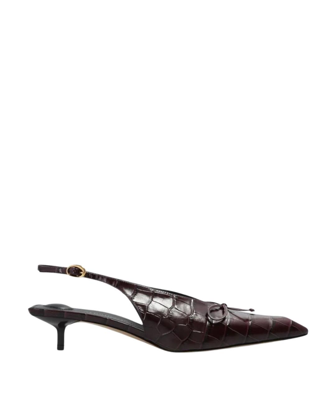 JACQUEMUS Бордовые кожаные туфли, фото 1
