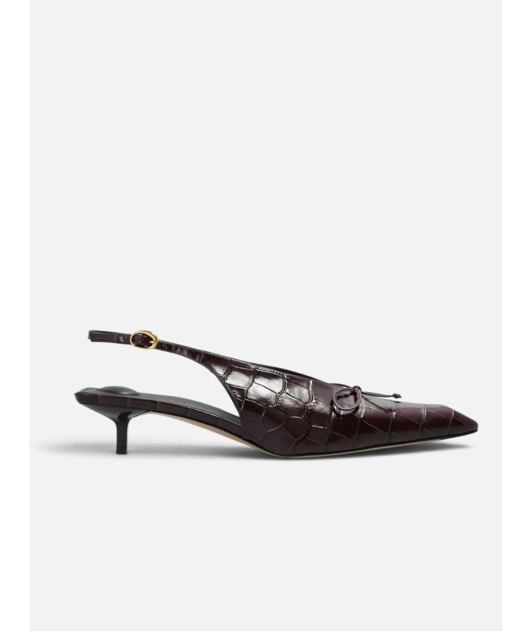 JACQUEMUS Бордовые кожаные туфли, фото 6