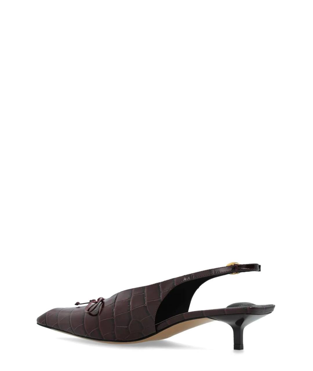 JACQUEMUS Бордовые кожаные туфли, фото 4