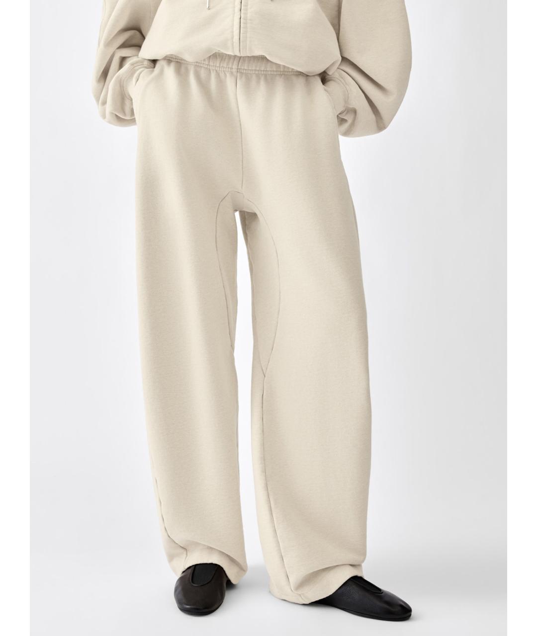 JACQUEMUS Бежевые хлопковые прямые брюки, фото 3