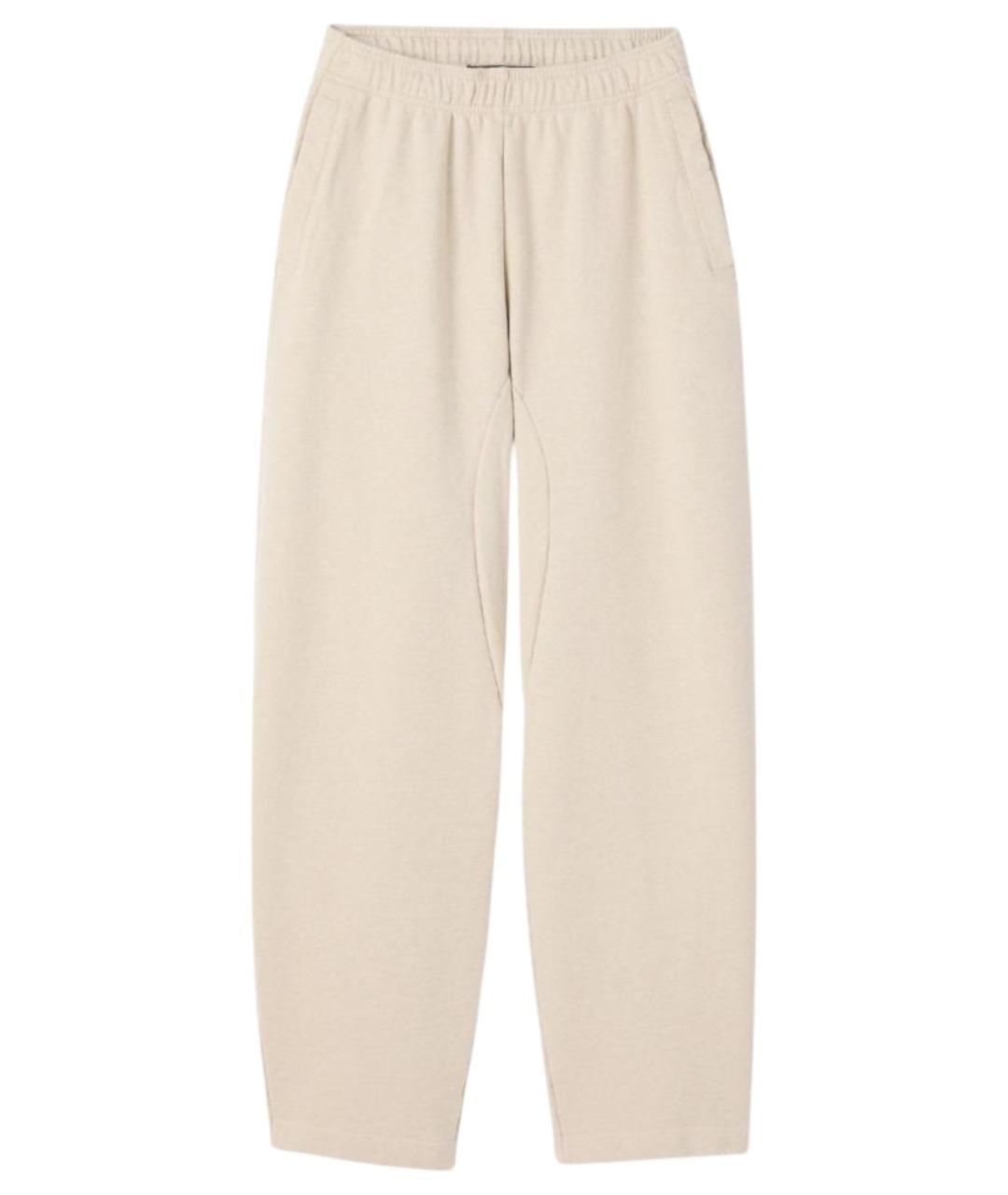 JACQUEMUS Бежевые хлопковые прямые брюки, фото 1
