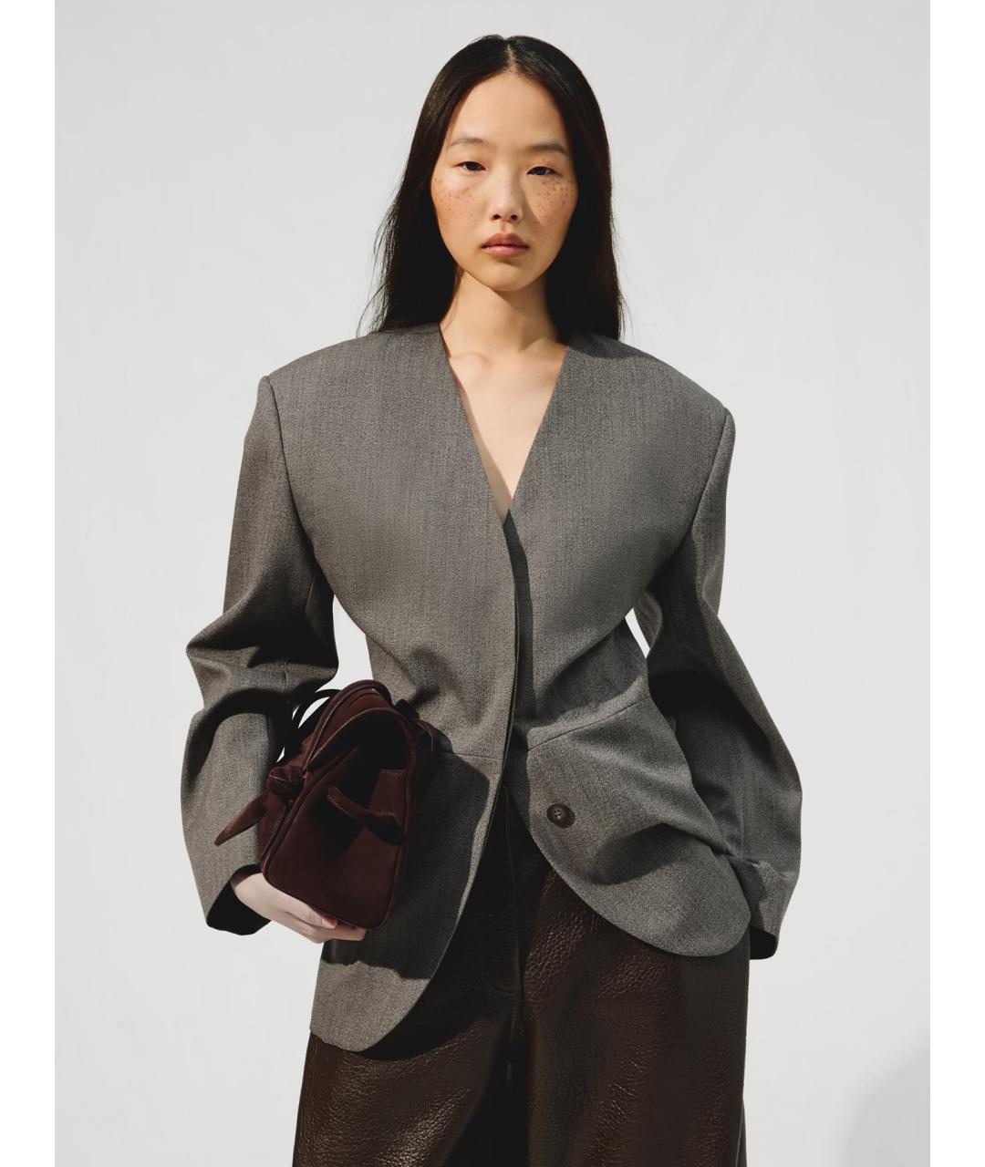 JACQUEMUS Коричневая кожаная сумка через плечо, фото 3