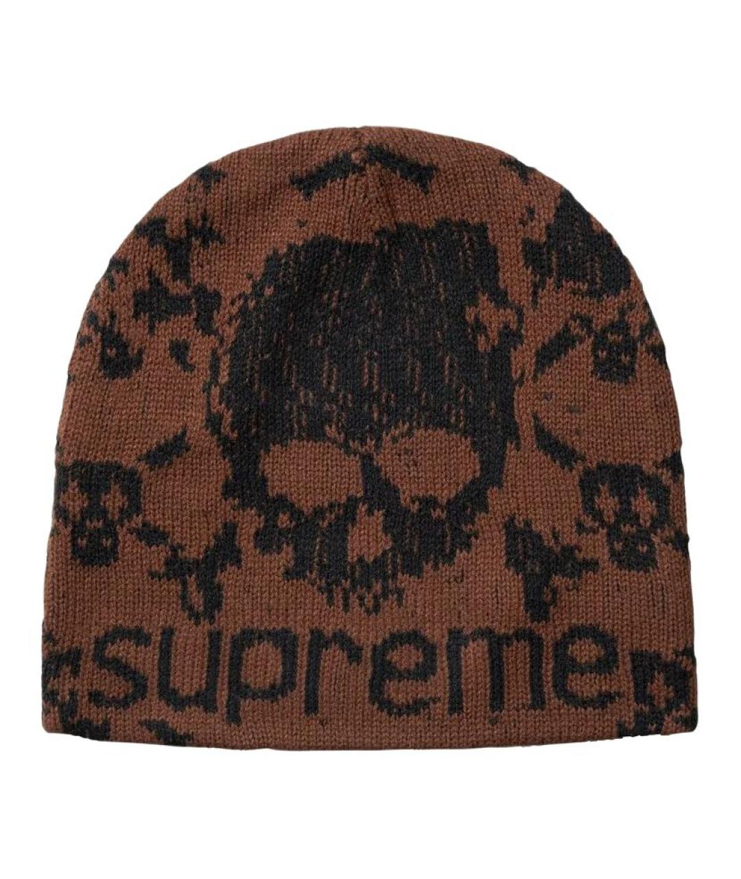 SUPREME Коричневая шапка, фото 1