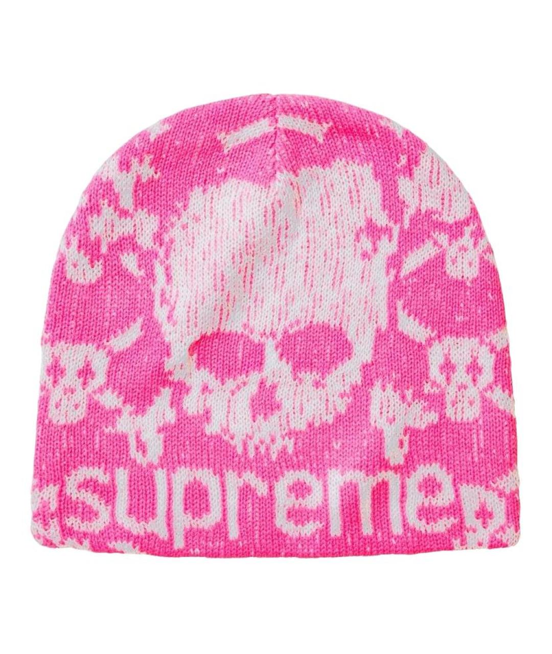 SUPREME Розовая шапка, фото 1