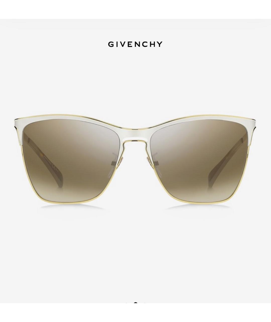 GIVENCHY Золотые металлические солнцезащитные очки, фото 5