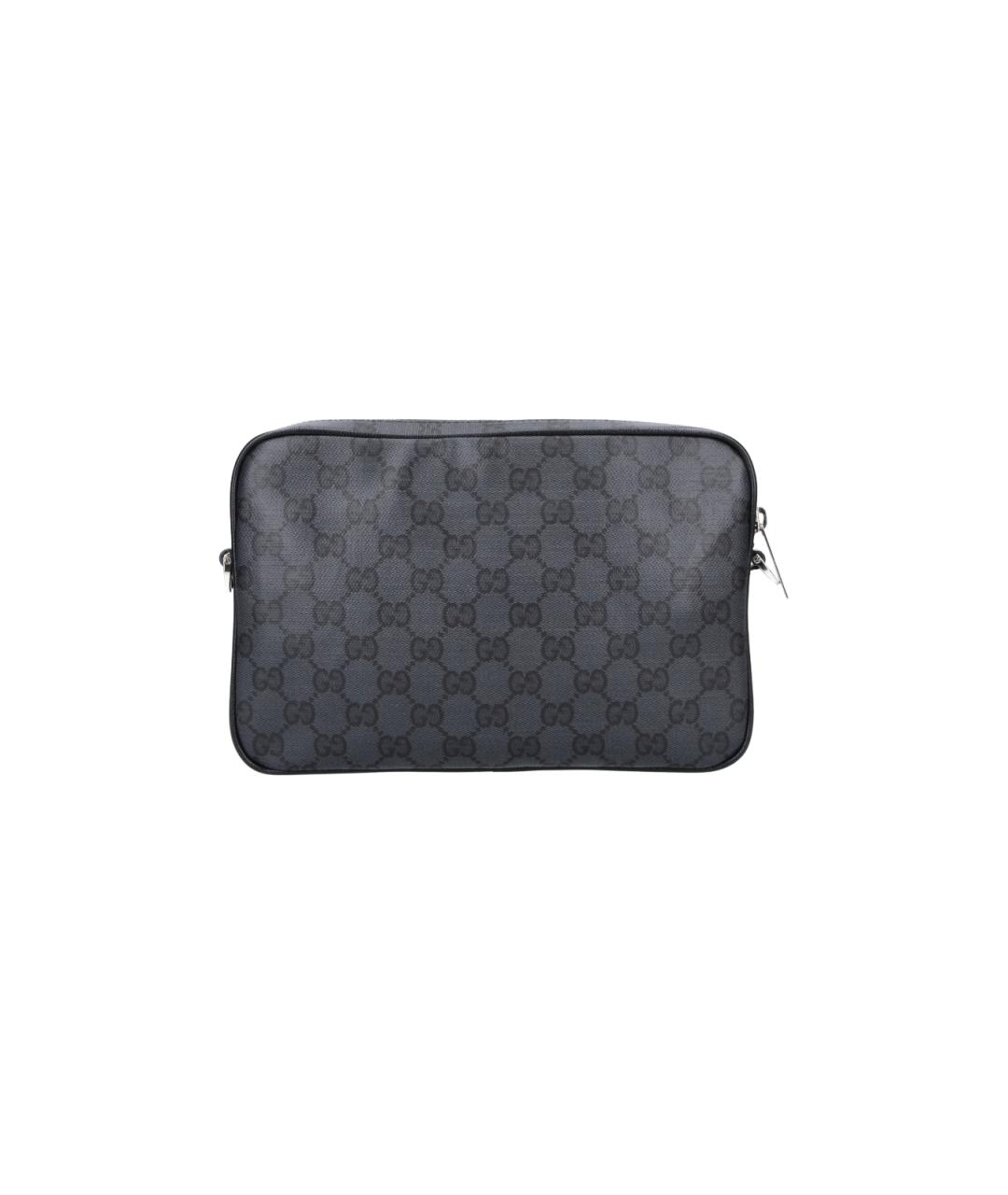 GUCCI Черная сумка на плечо из канвы, фото 3