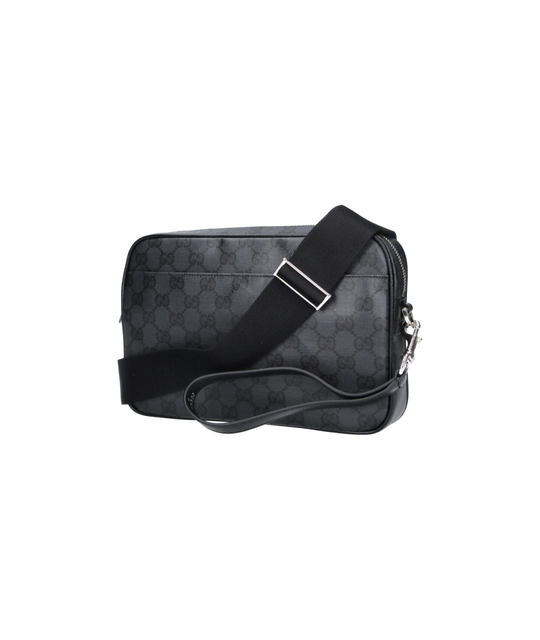 GUCCI Черная сумка на плечо из канвы, фото 2