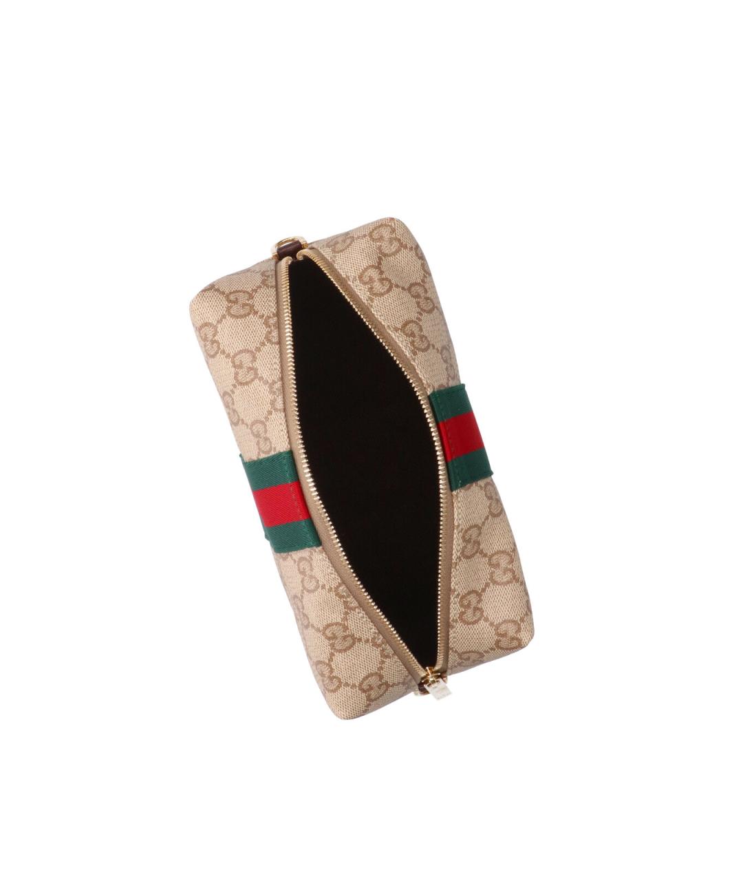 GUCCI Бежевая сумка через плечо из канвы, фото 4