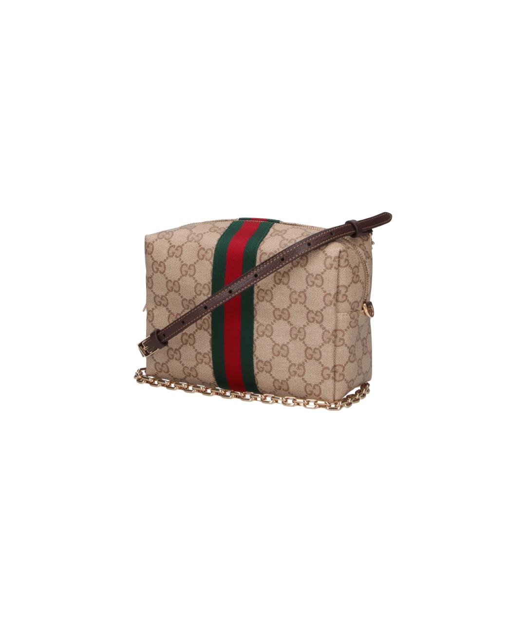 GUCCI Бежевая сумка через плечо из канвы, фото 2